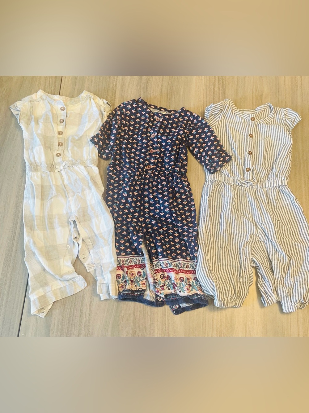 3-Piece Baby Girl Romper Bundle – Carter’s & Old Navy 6 months